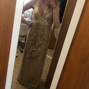 Gold prom dress, size 8 ✨